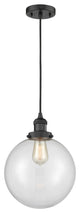 X-Large Beacon 1-Light Mini Pendant, Matte Black, Clear