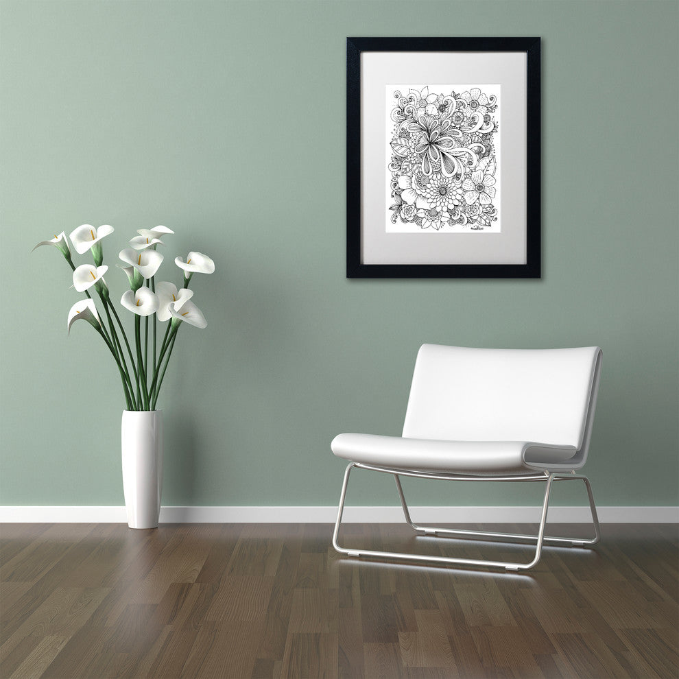 KCDoodleArt 'Zendoodle 5' Art, Black Frame, White Matte, 16"x20"