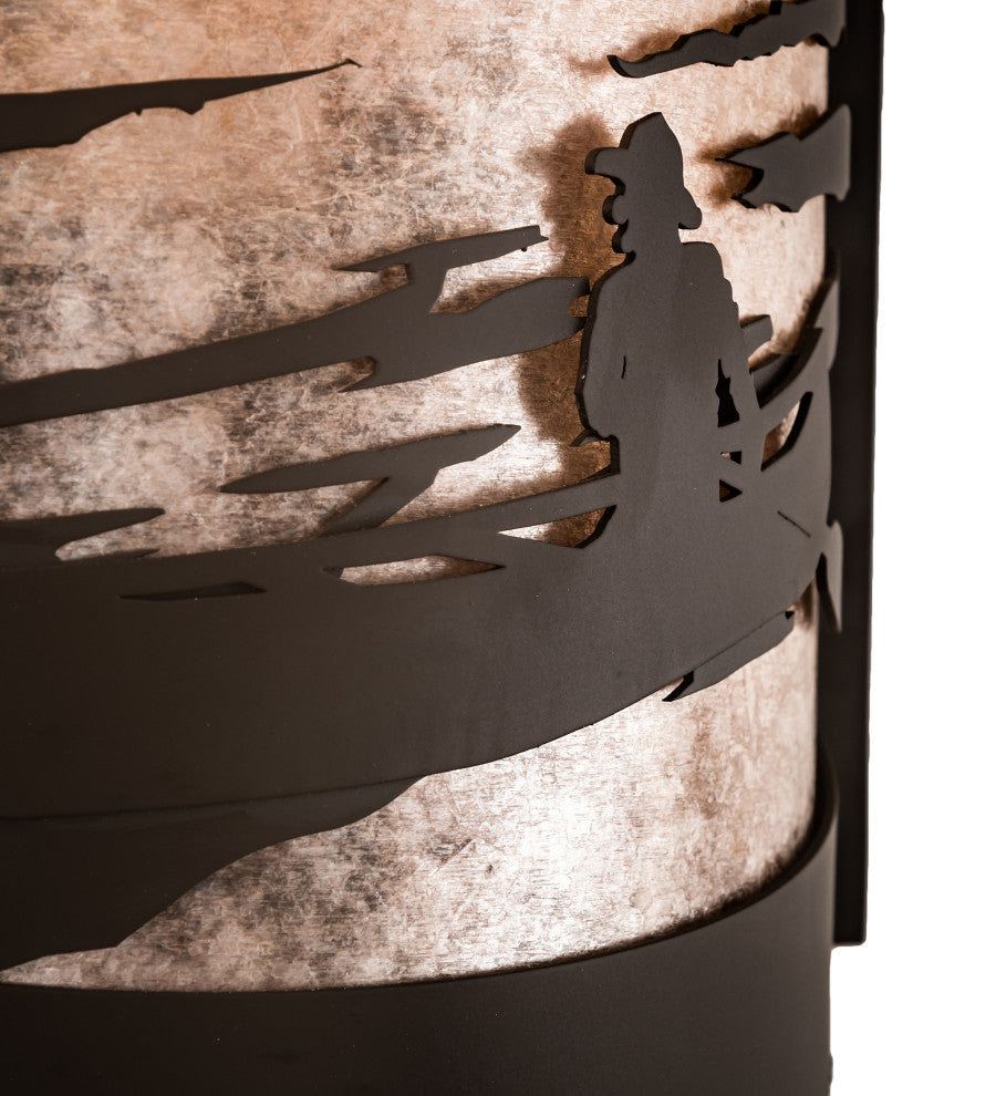 10 Wide Canoe At Lake Right Wall Sconce