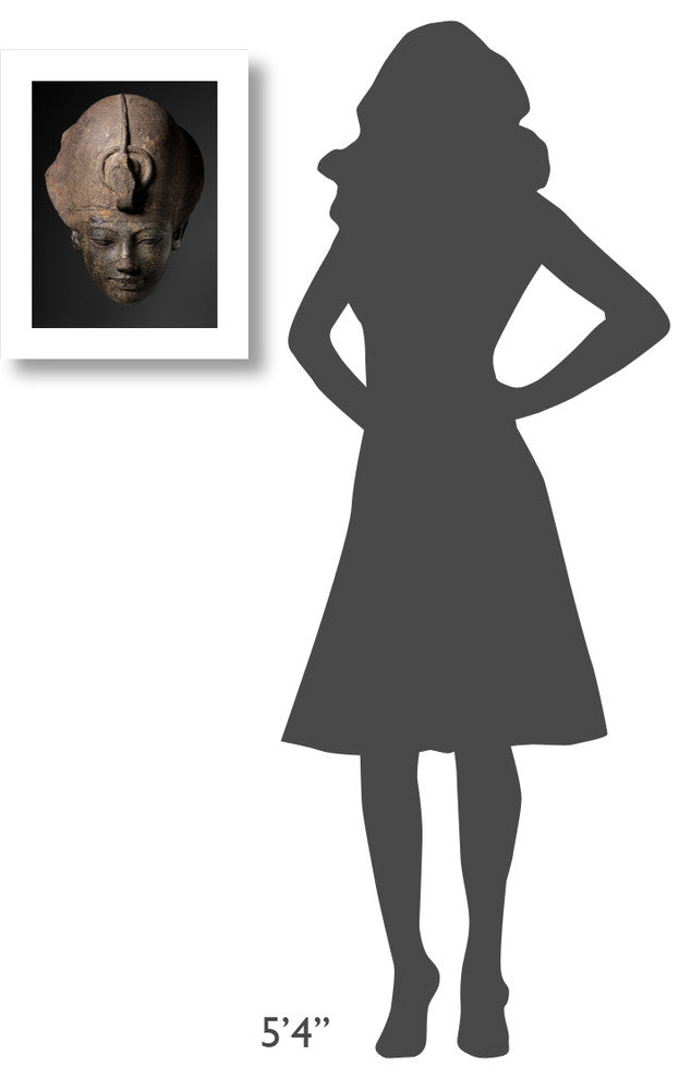 "Head of Amenhotep III Wearing the Blue Crown" Paper Art, 14.03"x18"