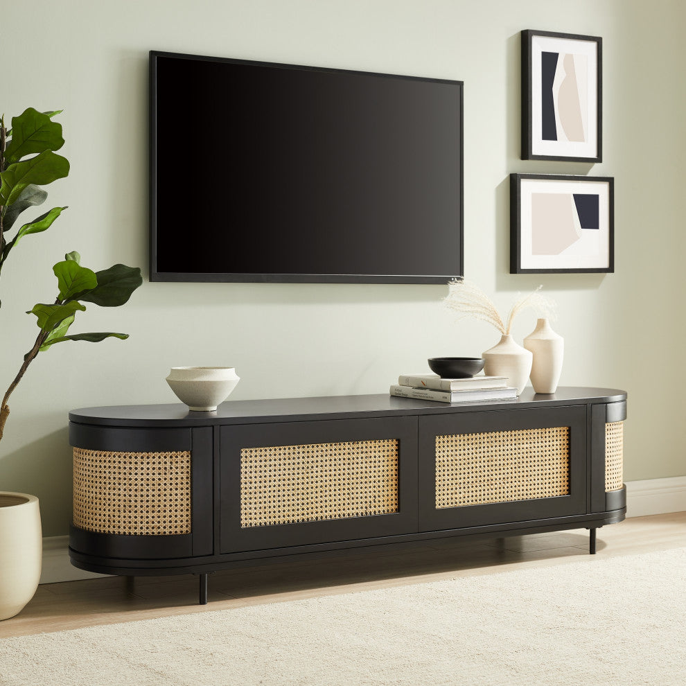 Loft Lyfe Darrius Console, Storage, 2-Door, 70.8Lx17.7Wx18H, Black