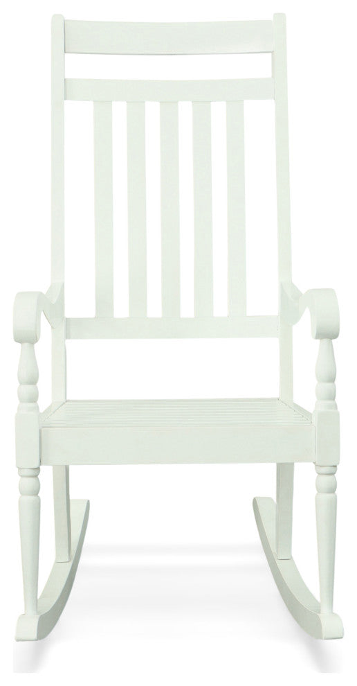 Hampton Elegant Acacia Rocker, White
