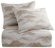 Serenity Modern Jacquard Duvet Cover Set, Champagne, 3PC, Super King