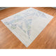 Ivory Modern Abstract Design Pure Silk With Wool Hand Knotted Rug 9'x12'