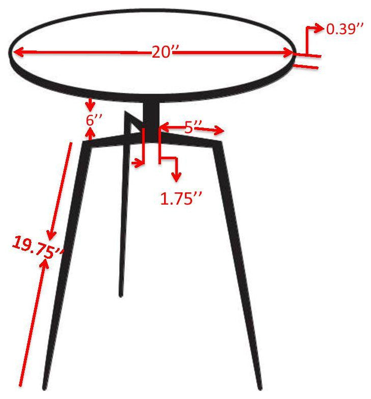 Pasargad Home Delos Iron Antique Brass Finish Round Side Table