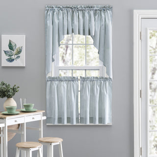 Plaza Stripe Tailored Tiers, Blue, 56"x24"