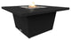 Square Fire Pit Table, 44x44, Chat Height, Propane, Black Powdercoat Top, Black