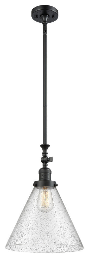 X-Large Cone 1-Light Mini Pendant, Matte Black, Seedy