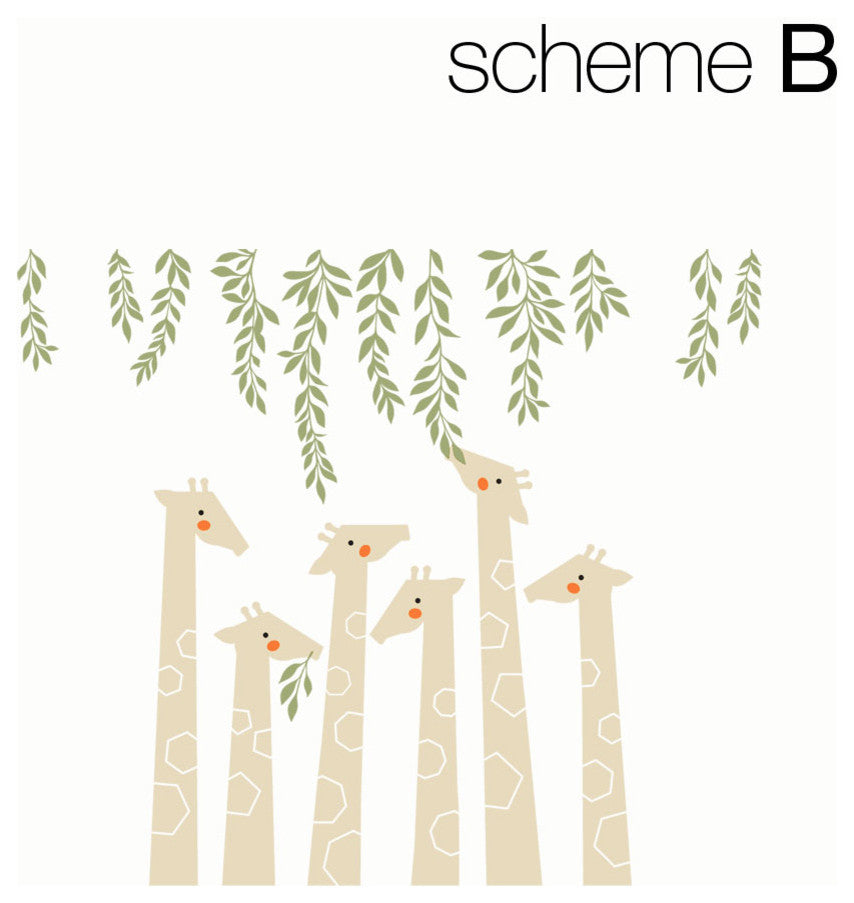Giraffe Wall Decal, Scheme B