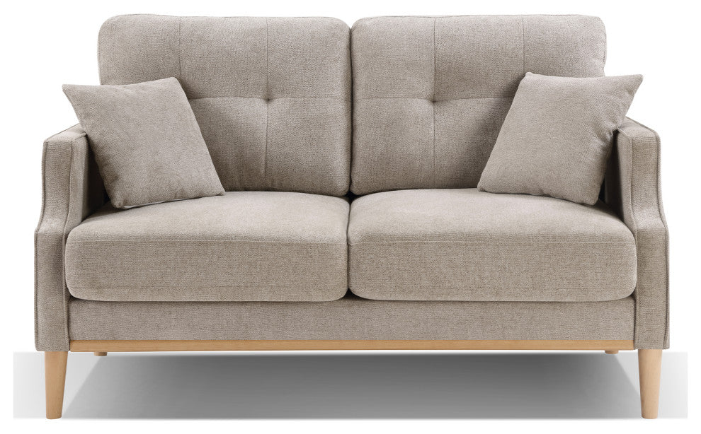 Gewnee Loveseats 2 Seater Sofa, Cream