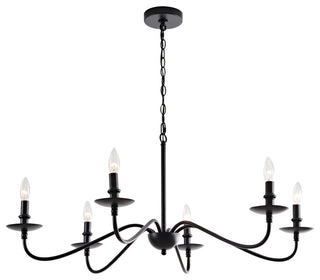Mia Rustic 6-Light Black Metal Chandelier