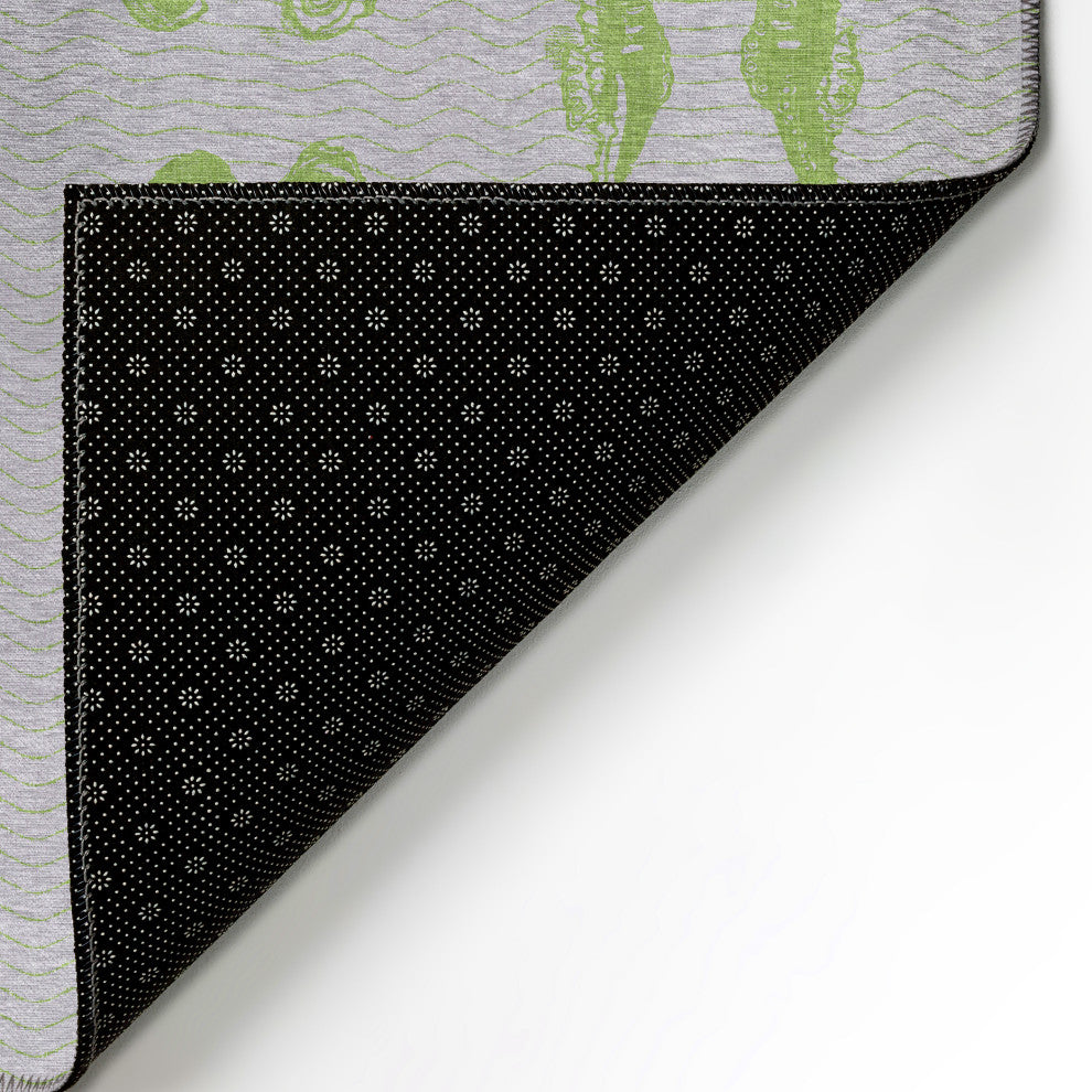 Indoor/Outdoor Seabreeze SZ15 Lime-In Machine Washable 2'3" x 7'6" Runner Rug