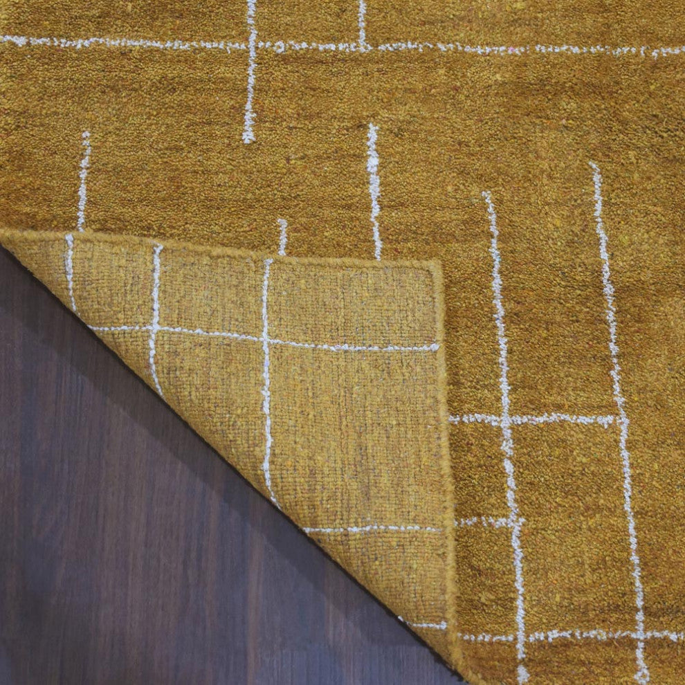 HAND KNOTTED LOOM SILK ECO-FRIENDLY RUGS-5'x8',Rectangle,Gold Beige,Contemporary