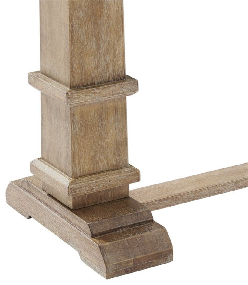 Pemberly Row Rectangular Top Farmhouse Wood Console Table in Rustic Brown