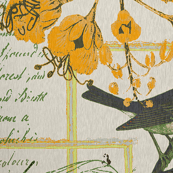 Singing Bird Spring Chenille Rug, Mango, 5'x7'