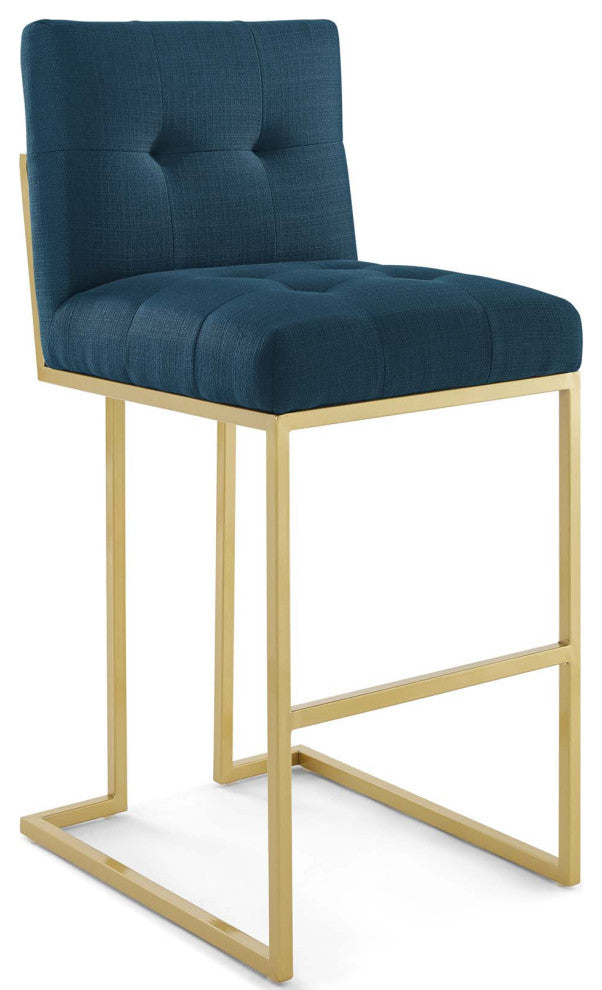 Privy Gold Stainless Steel Performance Velvet Bar Stool Set of 2 - Gold Azure