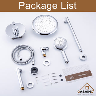 9.5 inch Wall-mounted Complete Shower System with Handheld and Tub Spout, Chrome