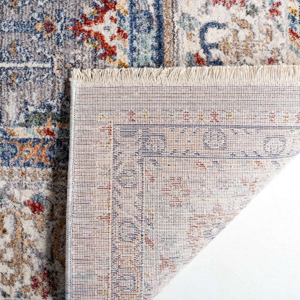 Safavieh Lauren Ralph Lauren Collection LRL1400 Rug, Grey/ Blue/Ivory, 2'x8'