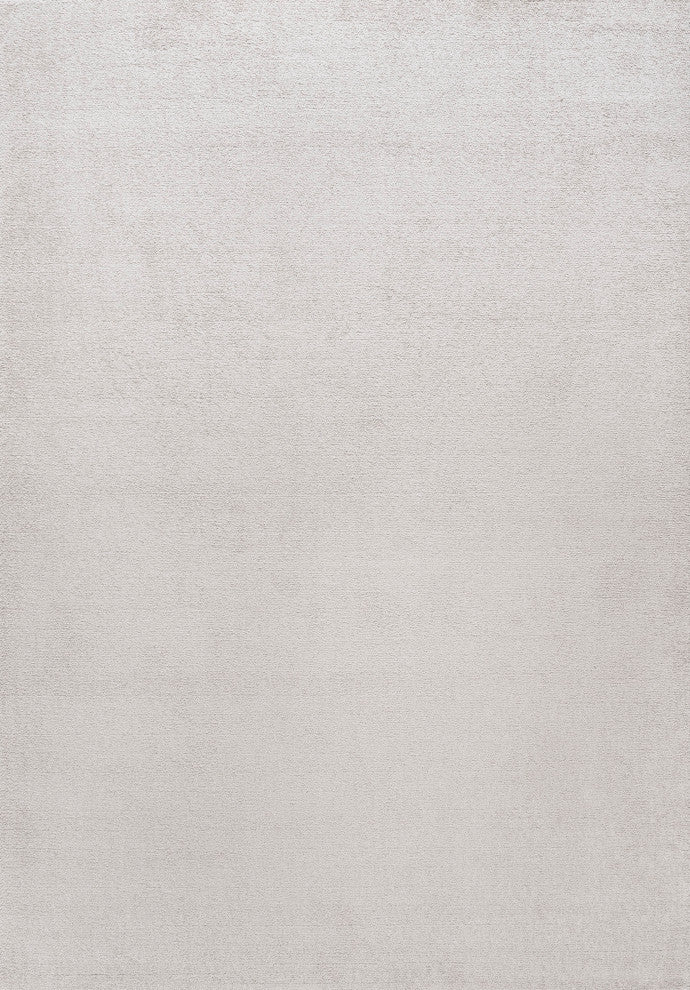 Haze Solid Low-Pile Runner Rug, Ivory, 5 X 8