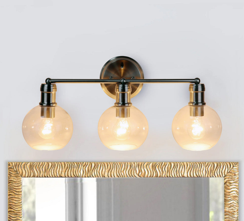 Oxa Transitional Brushed Nickel 3 Light Vanity Bath Light 22" Wide