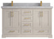 Boston 60" Double Bathroom Vanity in Fine Grain 2" Pearl Gray