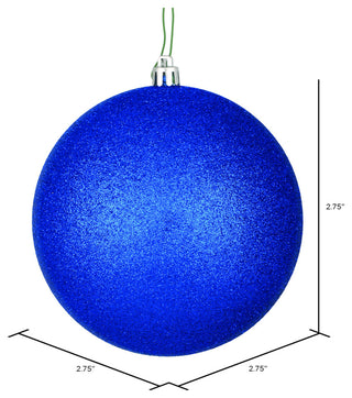 Vickerman N590731Dg 2.75" Midnight Blue Glitter Ball Ornament, 12 Per Bag