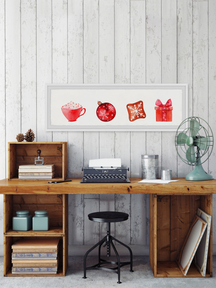 "Christmas Time" Framed Painting Print, 30x10