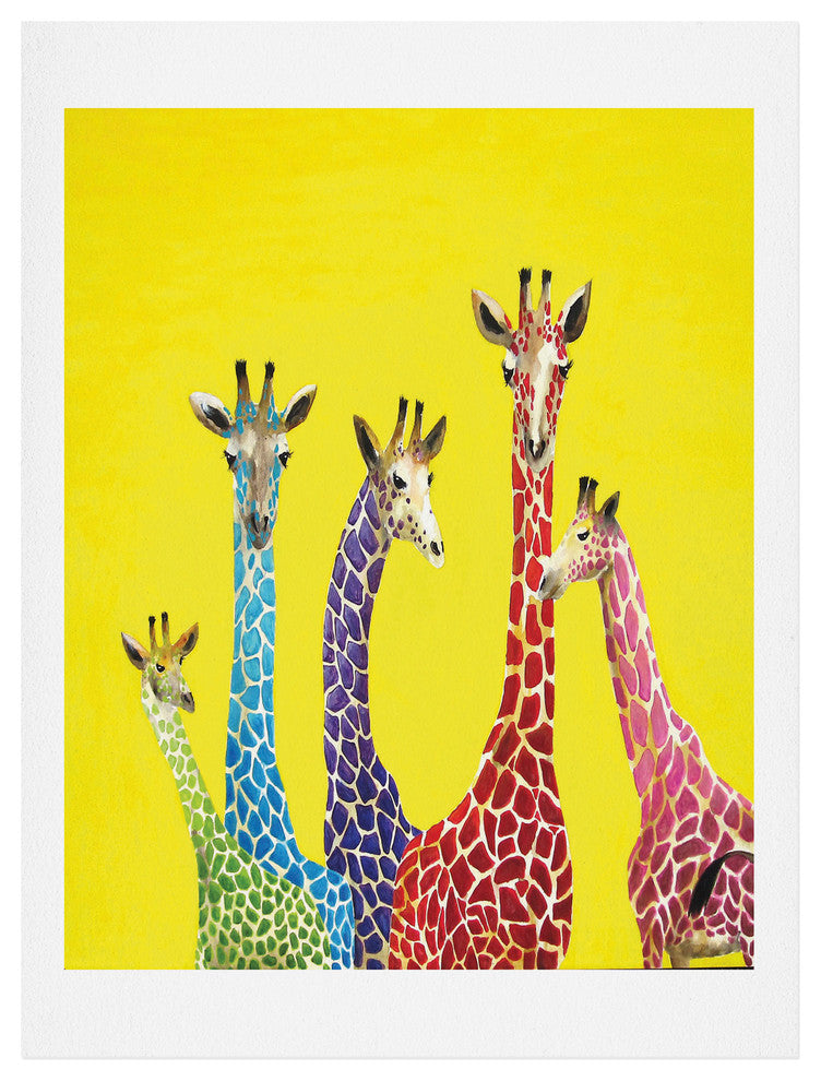 "Jellybean Giraffes" Art Print by Clara Nilles, Extra Large