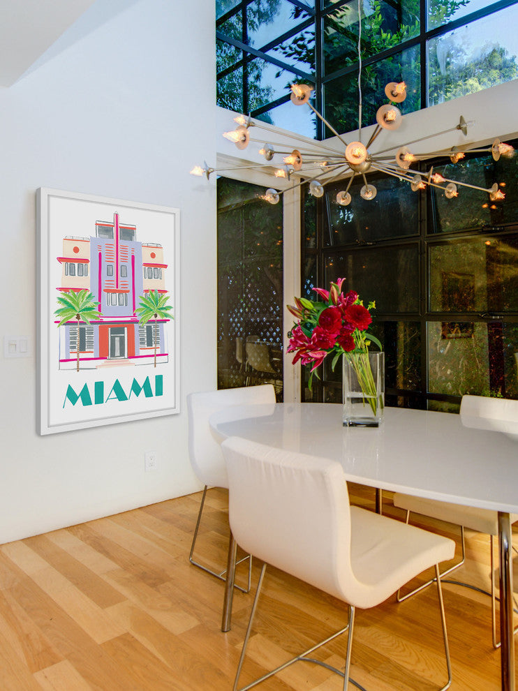 "Miami Art Deco" Framed Painting Print, 16x24