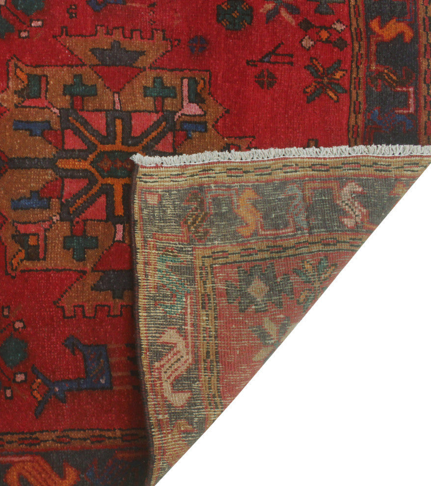 Fine Vintage Distressed Kiraz Red/Brown Runner, 3'3 x 9'11