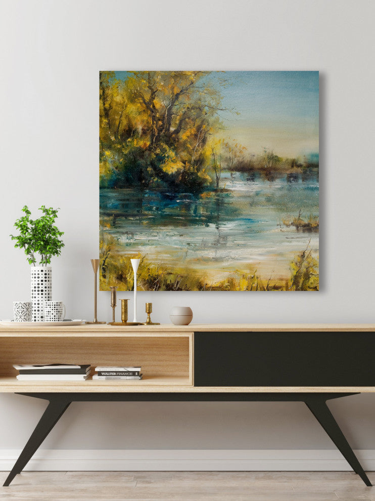 "Life Is a Deep River" Painting Print on Wrapped Canvas, 40x40