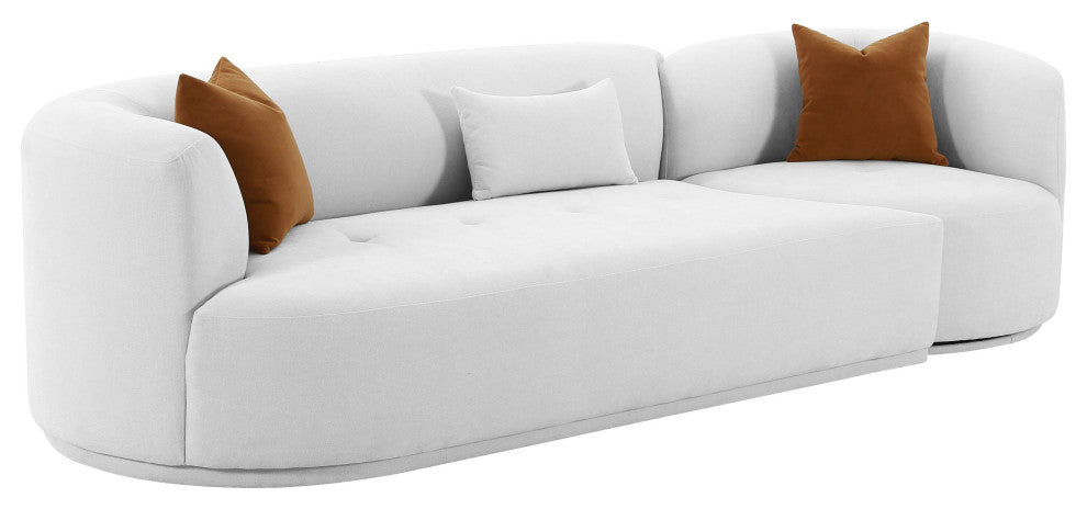 Fickle Grey Velvet 2-Piece Modular LAF Sofa - Grey