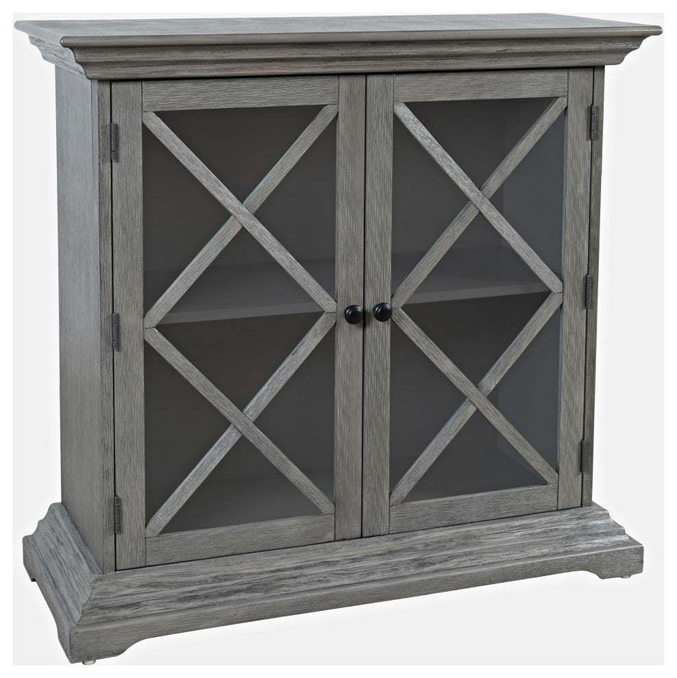 Carrington Contemporary Wire Brushed Two Door Accent Cabinet