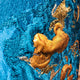 Plutus Bronze Blossom Blue Floral Luxury Throw Pillow, 20"x20"