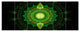 Cabalistic Green Fractal Sphere, Abstract Canvas Art Print, 70"x28", 6 Panels