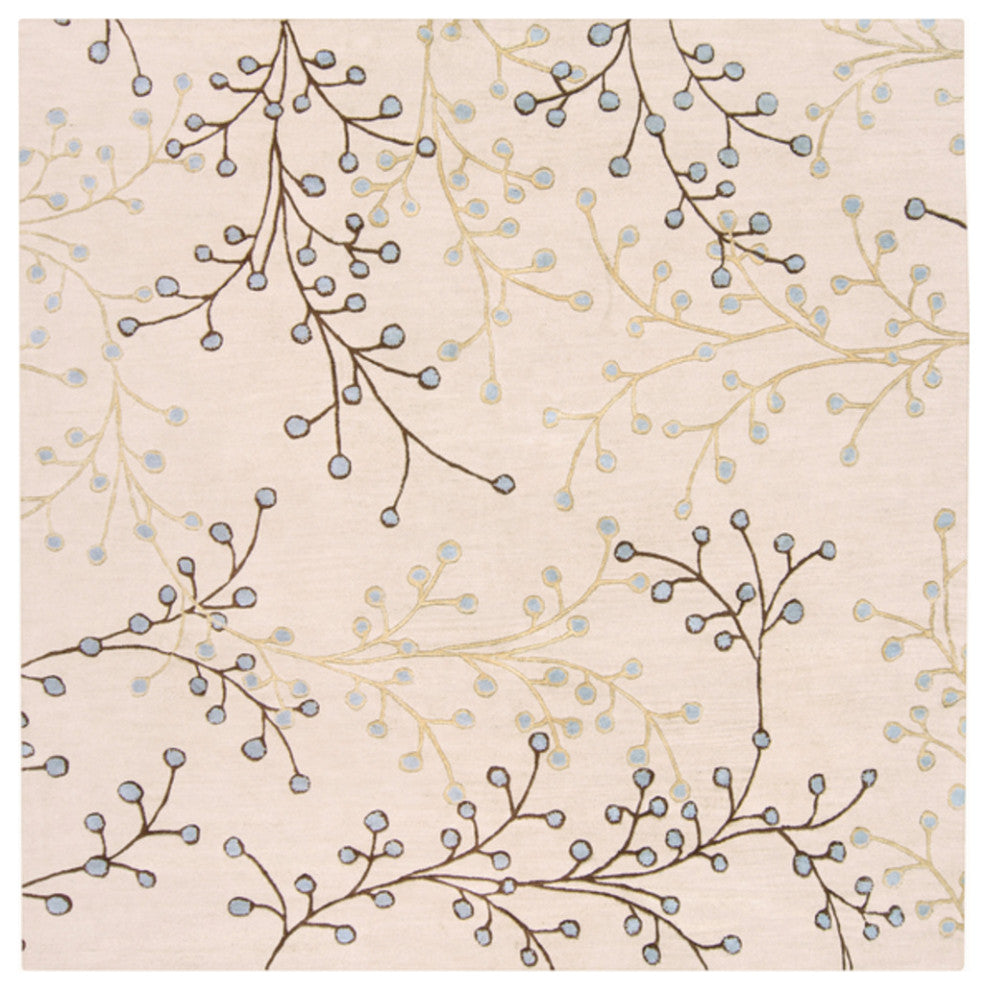 Surya Athena ATH-5008 Transitional Area Rug, Taupe, 6' Square