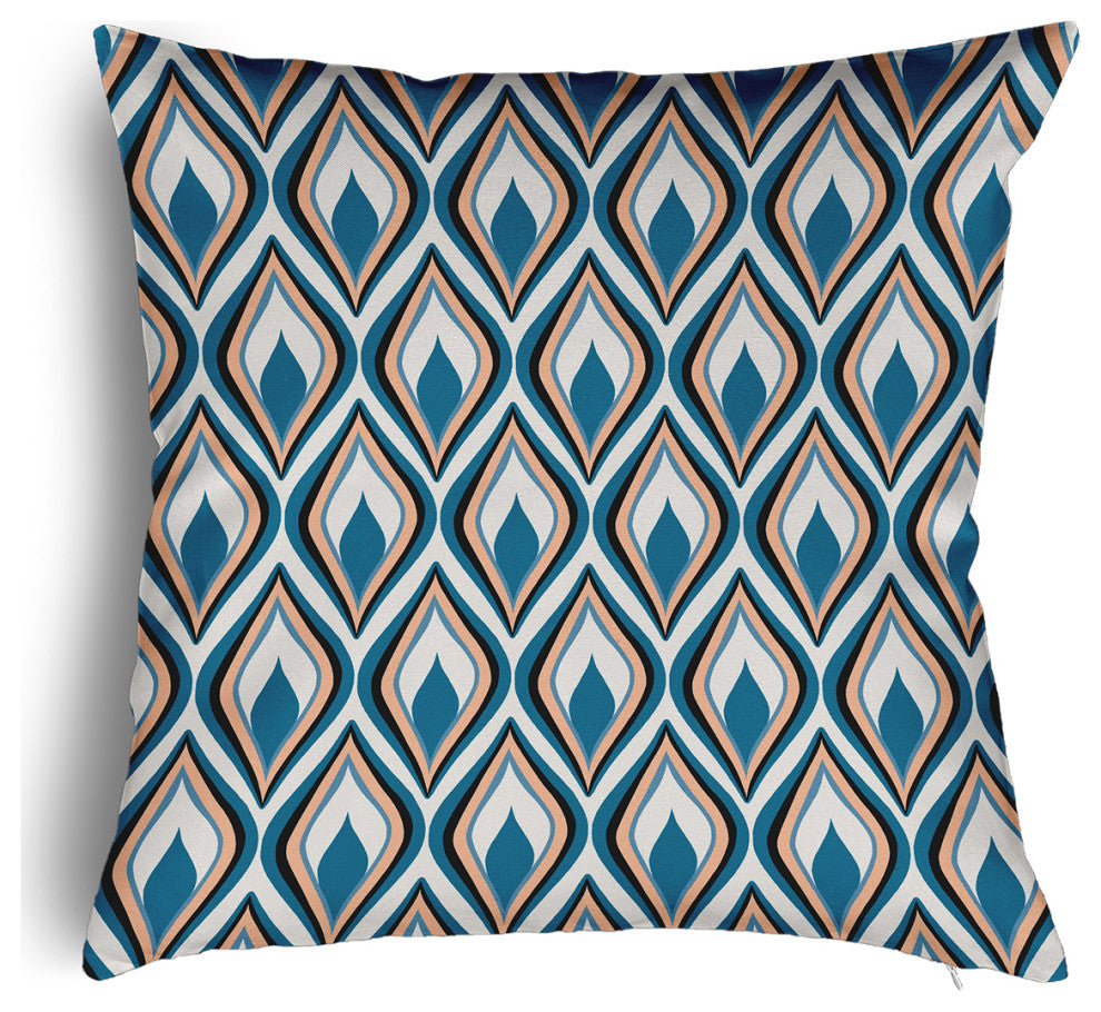 Feathers Accent Pillow With Removable Insert, Unreal Teal, 18"x18"