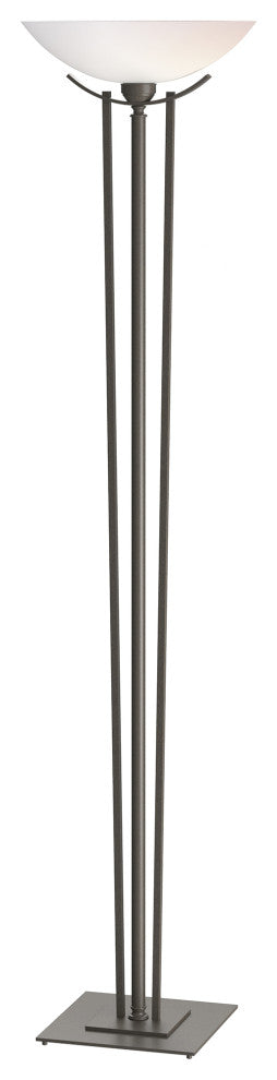 Taper Torchiere, Dark Smoke Finish - Opal Glass
