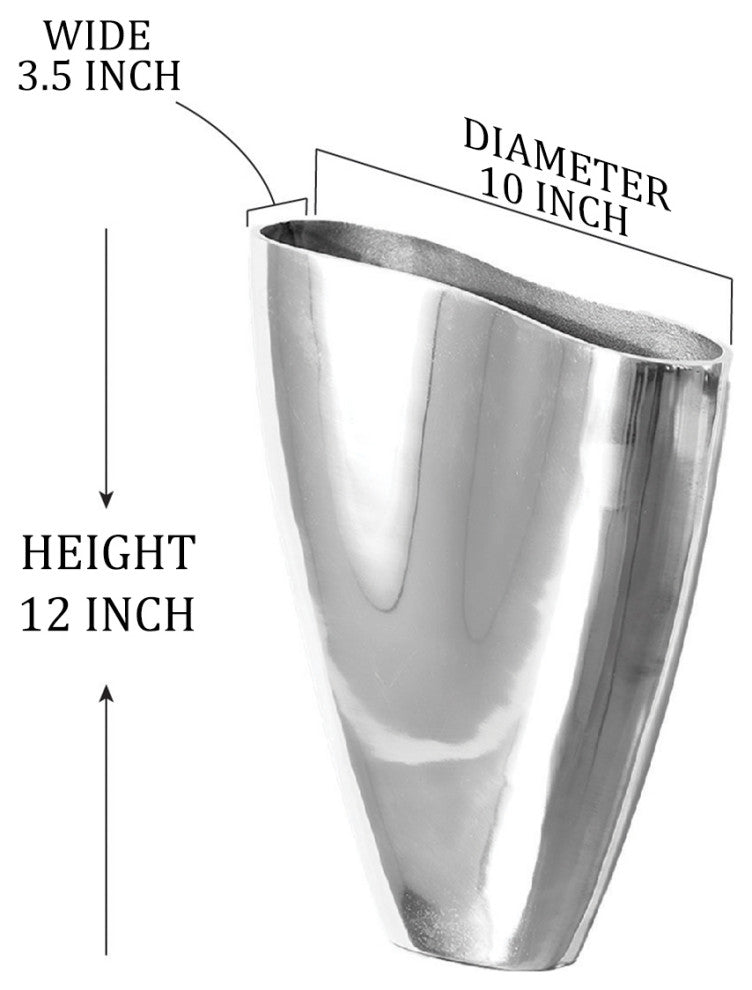 Serene Spaces Living Tulip Aluminum Vase, 3.5" Wide X 10" Long X 12" Tall