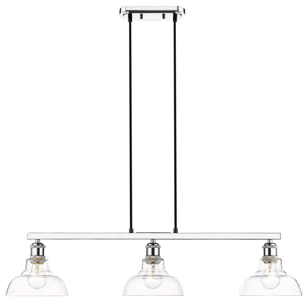 Golden Lighting 0305-3SF CLR Carver 3 Light 36"W Fixed Rail - Matte Black