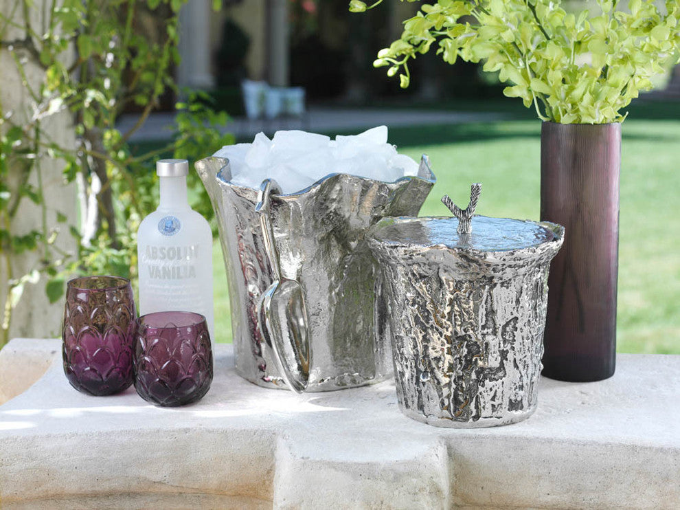 12" Diameter Aluminum Ice Bucket with Scoop