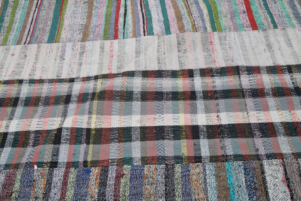 Rug N Carpet - Handmade Oriental 6' 8'' x 9' 11'' Tribal Patchwork Kilim Rug