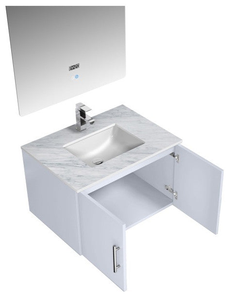 Geneva Transitional Glossy White 30" Single Vanity Set