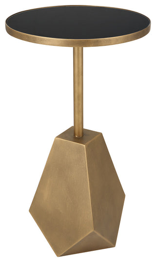 Comet Geometric Bronze Accent Table