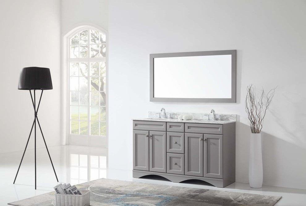 Talisa 60" Double Bathroom Vanity Set in Gray
