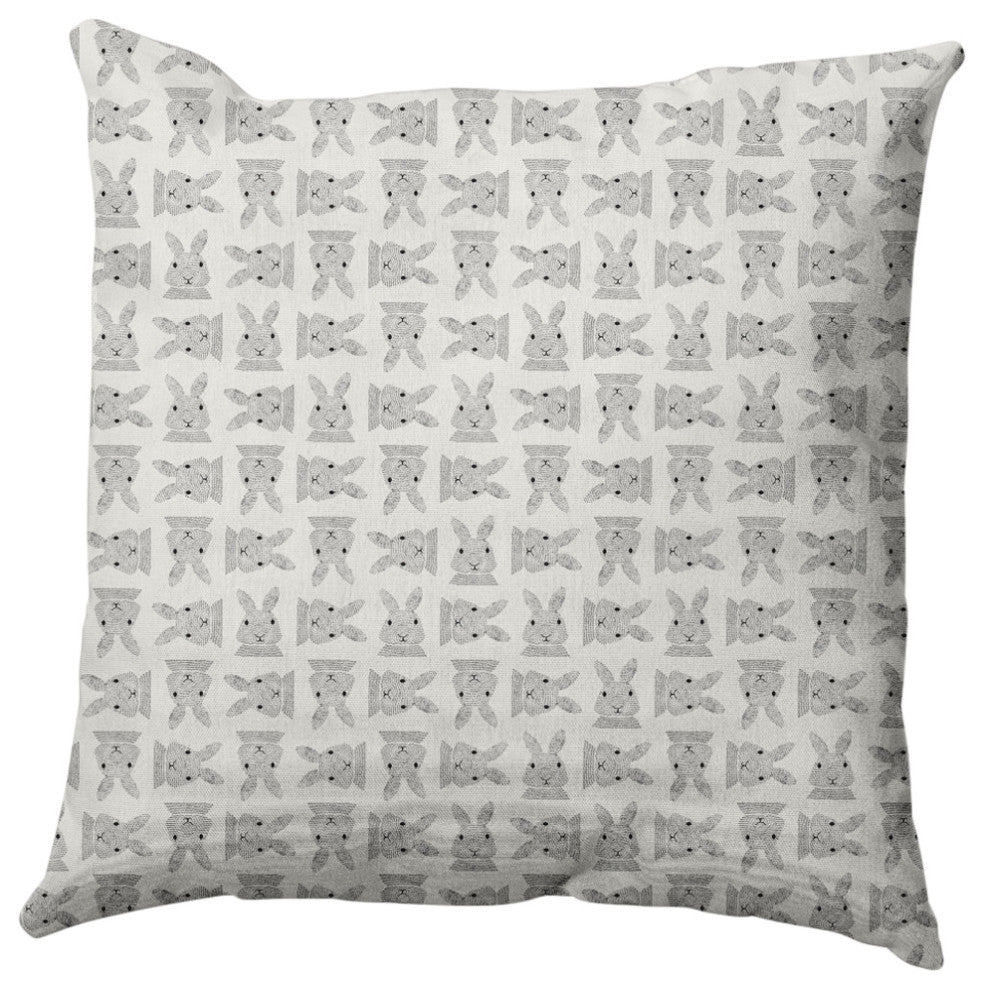 Criss Cross Bunnies Easter Decorative Throw Pillow, Whisper White, 18x18"