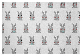 Bunny Fluffle Easter Chenille Rug, Wave Top Blue, 4'x6'
