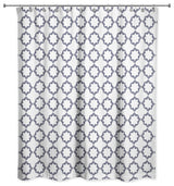 Navy Geo Pattern 71x74 Shower Curtain