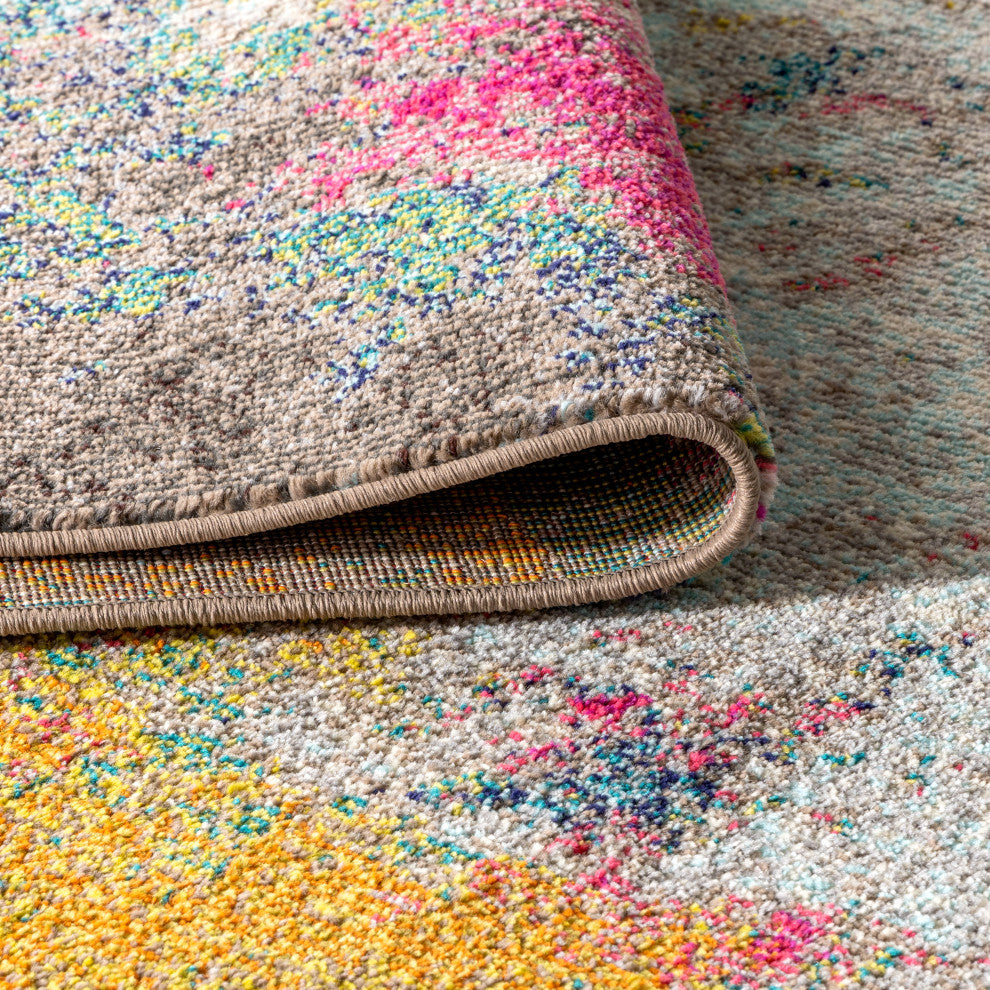 Contemporary POP Modern Abstract Multi/Yellow 3' x 5' Area Rug