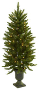 4' Christmas Tree With Urn and Clear Lights, Green